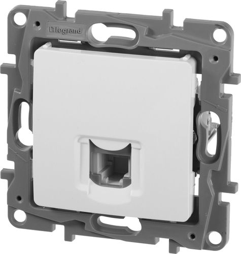 Розетка RJ-11 1 пост Legrand Etika белый, крупный план