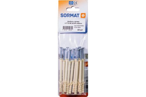 Дюбель-гвоздь SORMAT LYT 6/80 UK KP нейлон 10 шт, картинка
