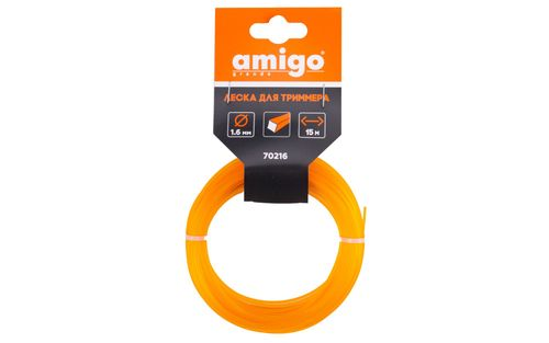 Леска для триммера AMIGO квадрат 1,6мм 15м, фото