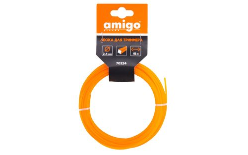 Леска для триммера AMIGO квадрат 2,4мм 15м, фото