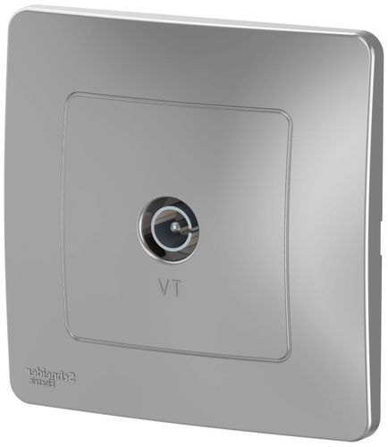 Розетка TV 1 пост Schneider Electric BLANCA алюминий, изображение