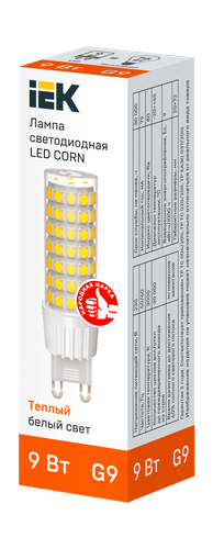 Лампа IEK LED капсула 3к 9вт G9 теплый свет 1.6x5.1, изображение