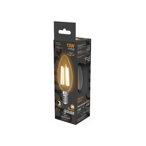Лампа Gauss Filament Свеча 13W 1100lm 2700К Е14 LED, фотография