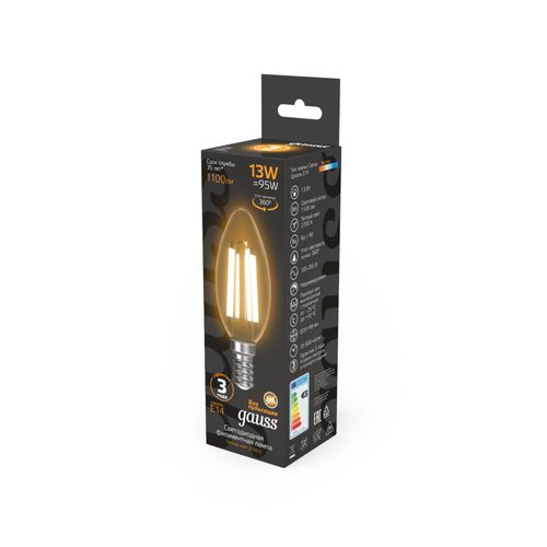 Лампа Gauss Filament Свеча 13W 1100lm 2700К Е14 LED, вид