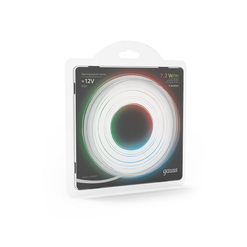 Лента Gauss LED 5050/30-SMD 7.2W 12V DC RGB (блистер 5м),, картинка