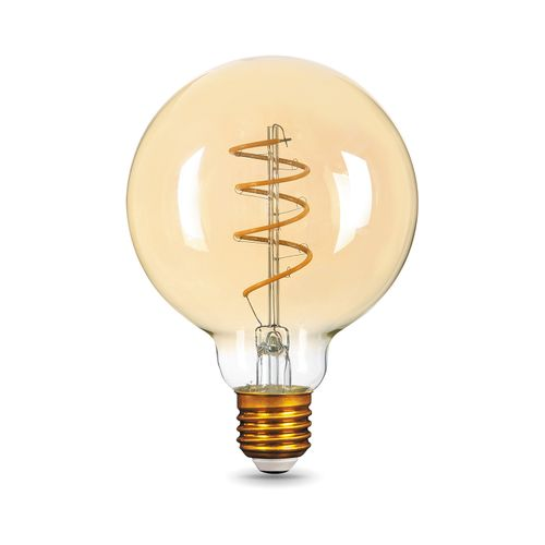 Лампа GAUSS Filament G95 6W 360lm 2400К Е27 golden flexible LED 1/20, крупный план