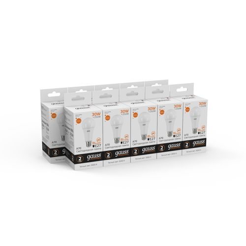 Лампа GAUSS ELEMENTARY A67 30W 2320lm 3000K E27 LED, вид