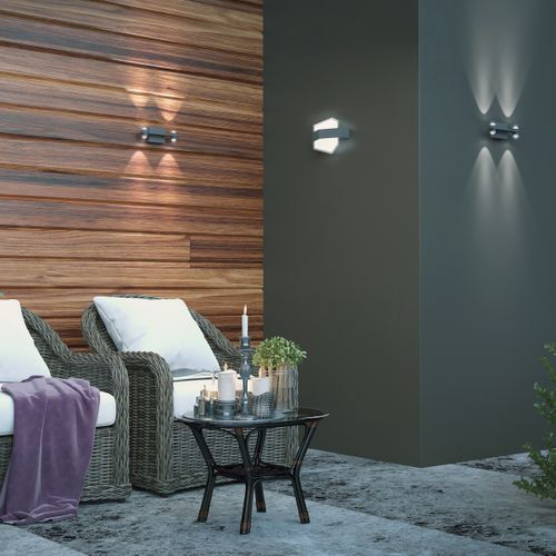 Ландшафтный настенный светильник STREET KAIMAS, LED 12W, 4000K, IP54, 18,4х17,6х10,2 см, темно-серый, крупный план