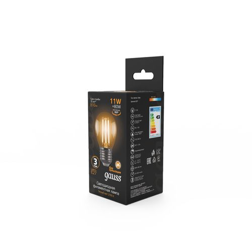 Лампа Gauss Filament Шар 11W 810lm 2700К Е27 LED, детальное фото