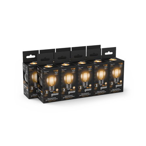 Лампа Gauss Filament Шар 11W 810lm 2700К Е27 LED, картинка