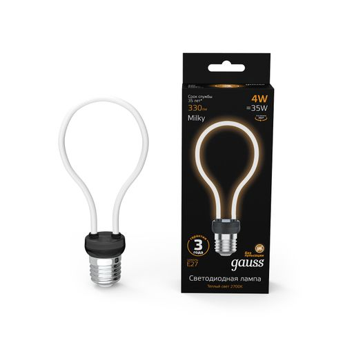 Лампа GAUSS Filament Artline А72 4w 330lm 2700к е27 milky LED 1/10/100, фото