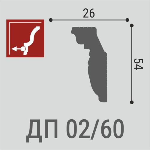 Плинтус потолочный Де-Багет Декор ДП 02/60, фото