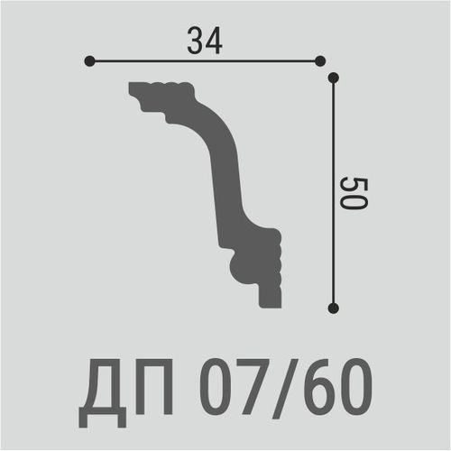 Плинтус потолочный Де-Багет Декор ДП 07/60, фотография