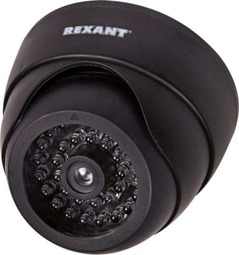Муляж камеры REXANT черный со светодиодом и вращающимся объективом, фотография