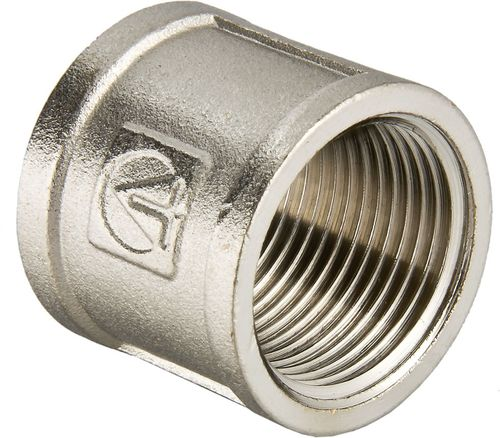 Муфта соединительная латунь никелированная VALTEC 1"х 25 мм, изображение