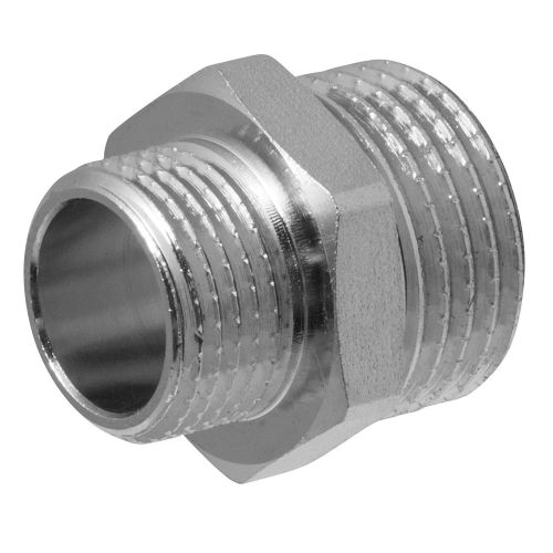 Ниппель - переходник (бочонок) 1/2" х 3/8" н/н MPF, фотография