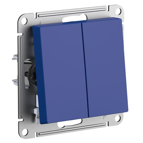 Переключатель 2-клавишный Systeme Electric Atlas Design 1712732 аквамарин, фотография