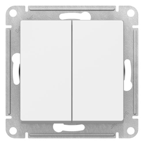 Переключатель 2-клавишный Schneider Electric Atlas Design ATN000165 белый, изображение