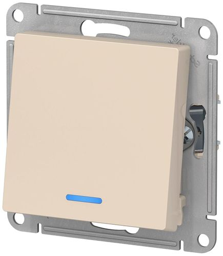 Переключатель 1-клавишный Schneider Electric Atlas Design ATN000263 бежевый, вид