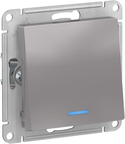 Переключатель 1-клавишный Schneider Electric Atlas Design ATN000363 алюминий, картинка