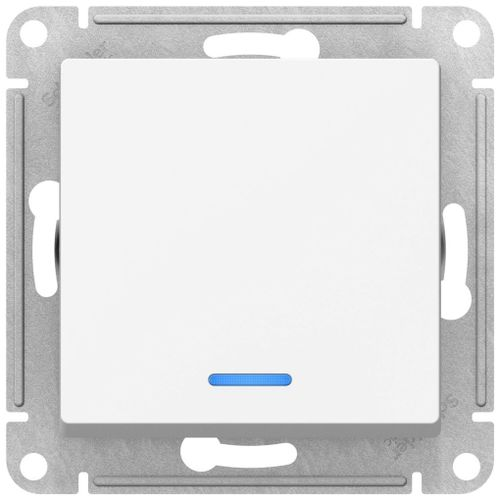 Переключатель 1-клавишный Schneider Electric Atlas Design ATN000163 белый, детальное фото