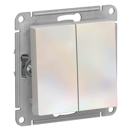 Переключатель 2-клавишный Systeme Electric Atlas Design 1240294 жемчужный, вид