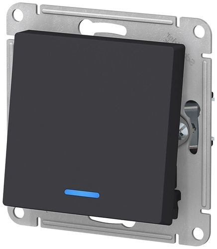 Переключатель 1-клавишный Schneider Electric Atlas Design ATN001063 карбон, детальное фото