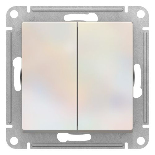 Переключатель 2-клавишный Systeme Electric Atlas Design 1775663 жемчужный, фотография