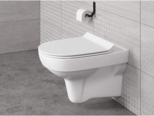 Подвесной унитаз Cersanit City Сlean On с горизонтальным выпуском и микролифтом, вид