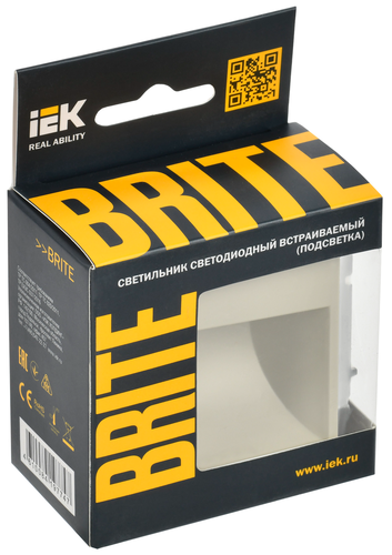 BRITE Подсветка LED встраиваемая ПЛ20-БрКр беж. IEK, крупный план