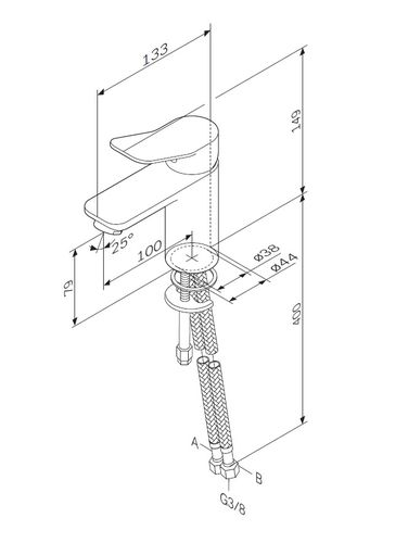 Смеситель для раковины AM.PM X-Joy F85A02100, детальное фото