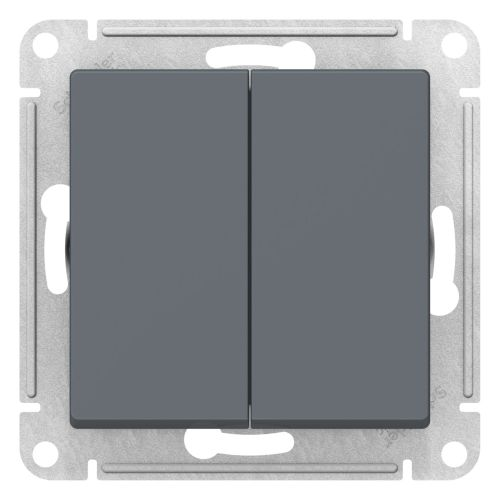 Переключатель 2-клавишный Systeme Electric Atlas Design 1775666 грифель, картинка