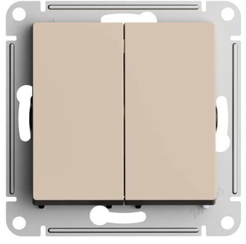 Переключатель 2-клавишный Systeme Electric Atlas Design 1775671 песочный, картинка