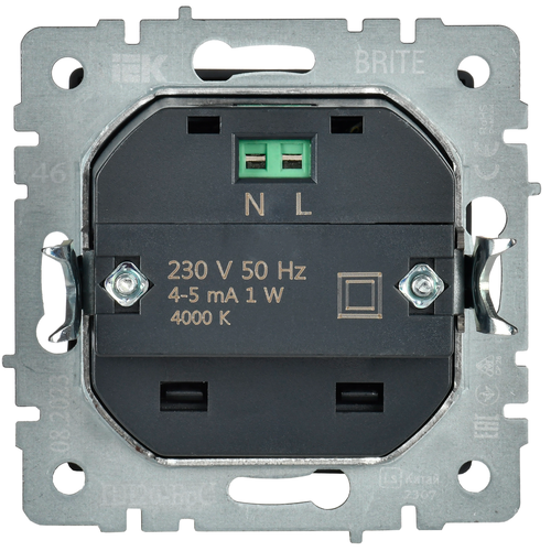 BRITE Подсветка LED встраиваемая ПЛ20-БрС сталь IEK, фотография