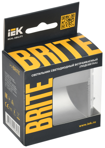 BRITE Подсветка LED встраиваемая ПЛ20-БрС сталь IEK, вид