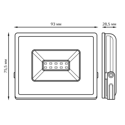 Прожектор Gauss Elementary 10W 850lm 6500К 200-240V IP65 черный LED, картинка