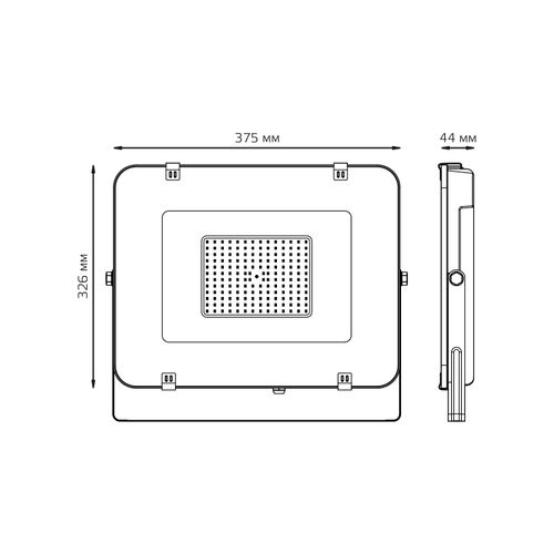Прожектор светодиодный GAUSS Elementary G2 150W 13500lm IP65 6500К черный, крупный план