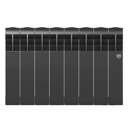 Радиатор секционный биметаллический Royal Thermo BiLiner 350 Noir Sable боковое 8 секций, изображение