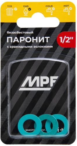 Прокладка паронитовая MasterProf безасбестовая MPF 1/2" 3 шт, детальное фото