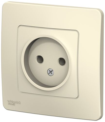 Розетка электрическая 1 пост Schneider Electric BLANCA молочный, детальное фото
