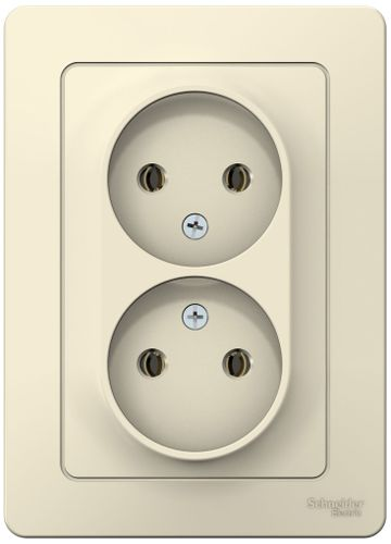 Розетка электрическая 2 поста Schneider Electric BLANCA молочный, фото