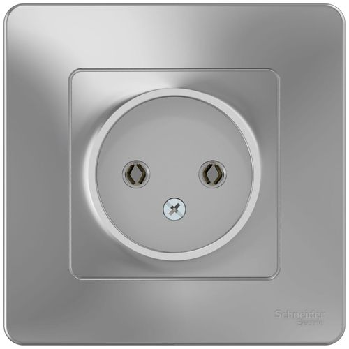 Розетка электрическая 1 пост Schneider Electric BLANCA алюминий, вид