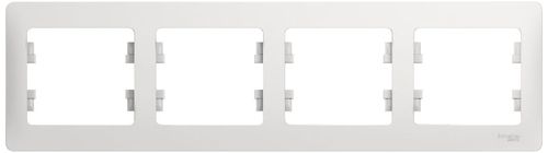 Рамка 4 поста Schneider Electric GLOSSА белый, картинка
