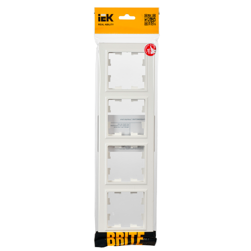 Рамка 4 поста IEK BRITE белый, картинка