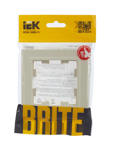 Рамка 1 пост IEK BRITE бежевый, фото