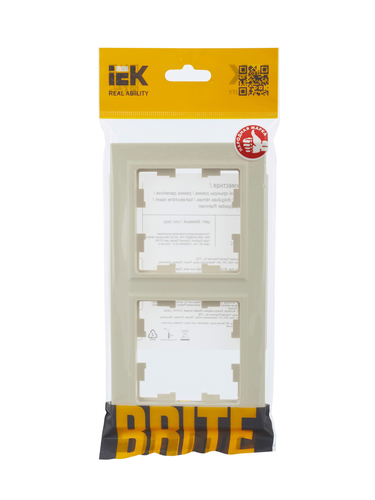 Рамка 2 поста IEK BRITE бежевый, изображение