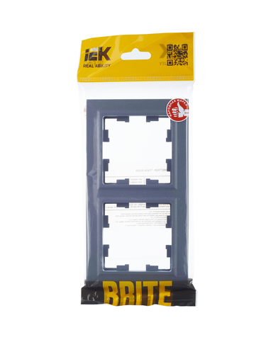 Рамка 2 поста IEK BRITE маренго, фотография