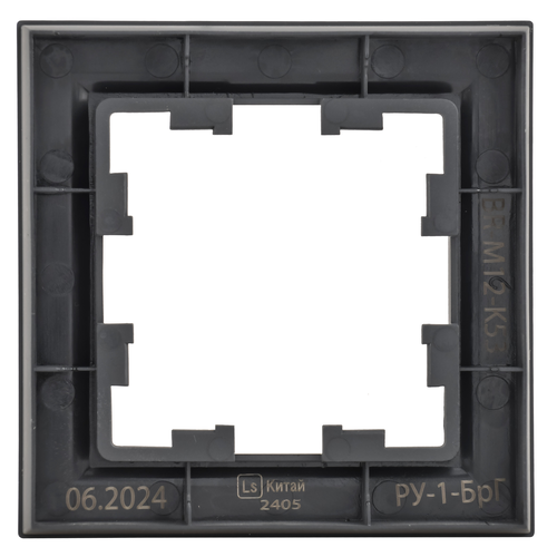 Рамка 1 пост IEK BRITE BR-M12-K53 графит, крупный план