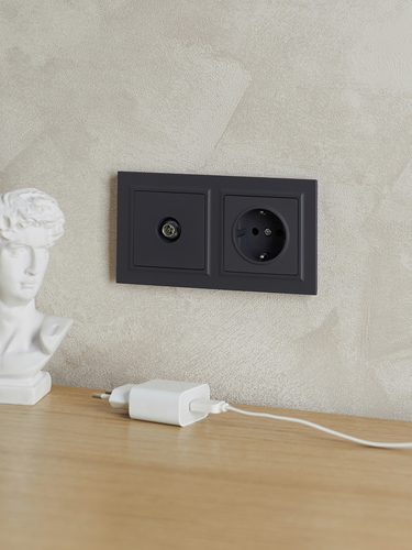 Рамка 2 поста IEK BRITE BR-M22-K53 графит, изображение