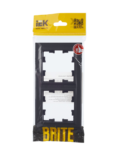Рамка 2 поста IEK BRITE BR-M22-K53 графит, вид